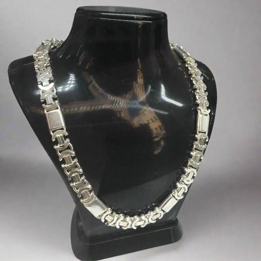 925 silver king chain, mens byzantine chain, graduation gift for him, sterling silver necklace men, heavy silver chain, flat byzantine necklace, artisan silver jewelry, 925 sterling silver chain, mens silver chain 24 inch, handcrafted silver chain, thick silver necklace, euro byzantine chain, men’s gift sterling silver, real silver necklace, solid silver men’s chain