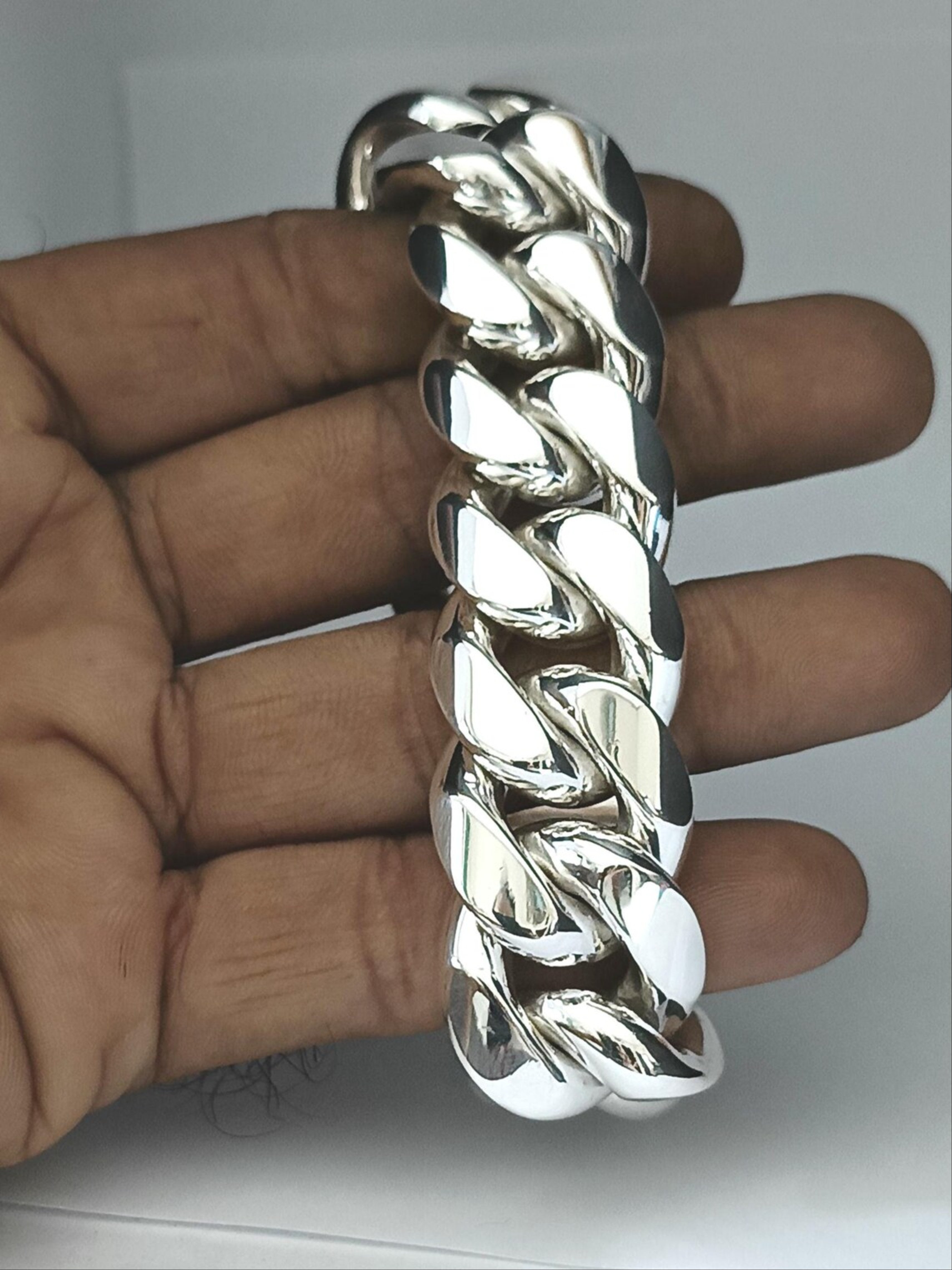 925 Silver Heavy Jumbo Link Bracelet For Him – CUBAN