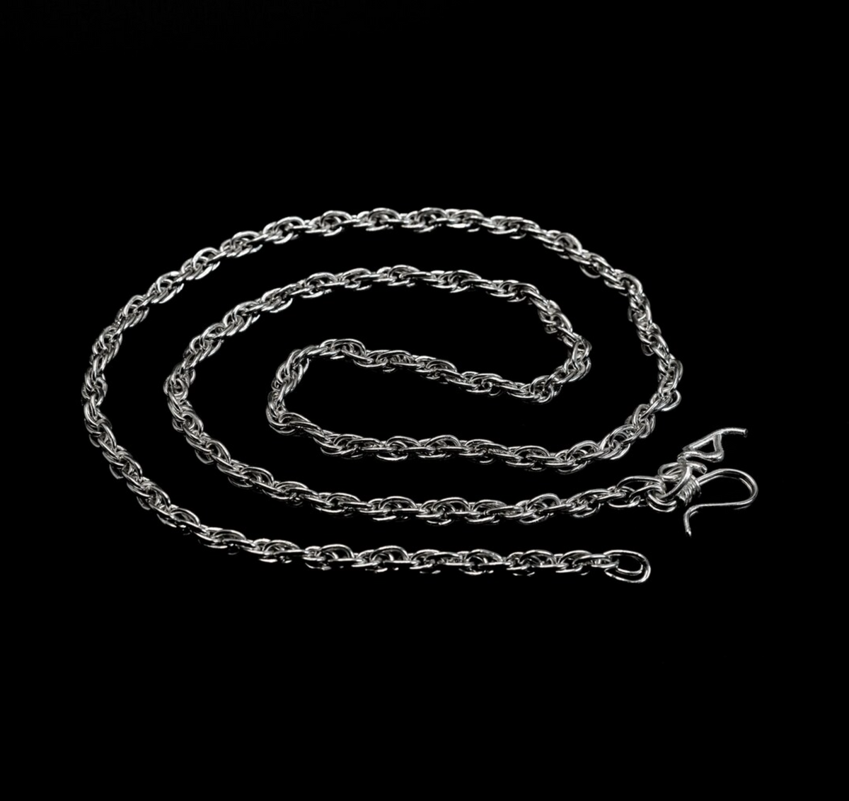Real 925 Sterling Silver Solid Rope Chain Men's
