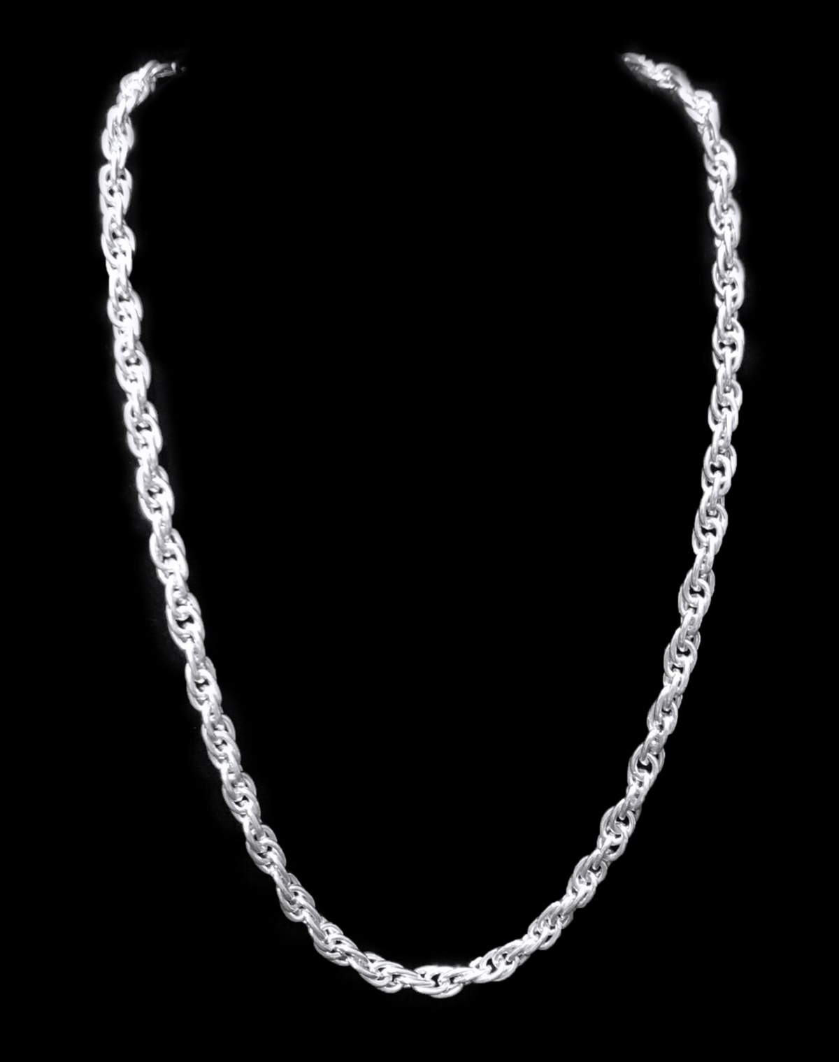 Real 925 Sterling Silver Solid Rope Chain Men's