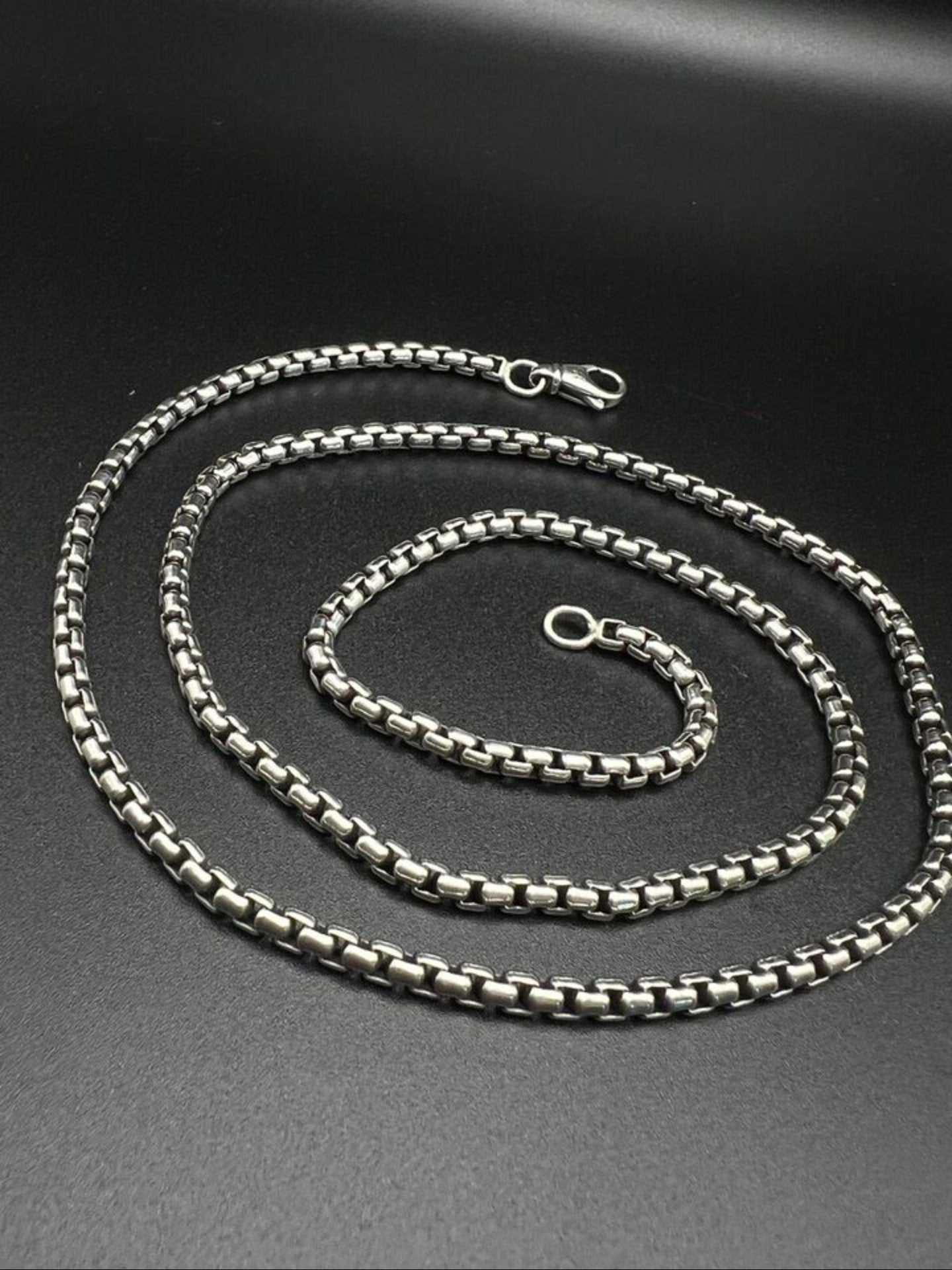 925 Silver Round Box Chain - Sterling Silver Chain - Box Chain Necklace - CUBAN