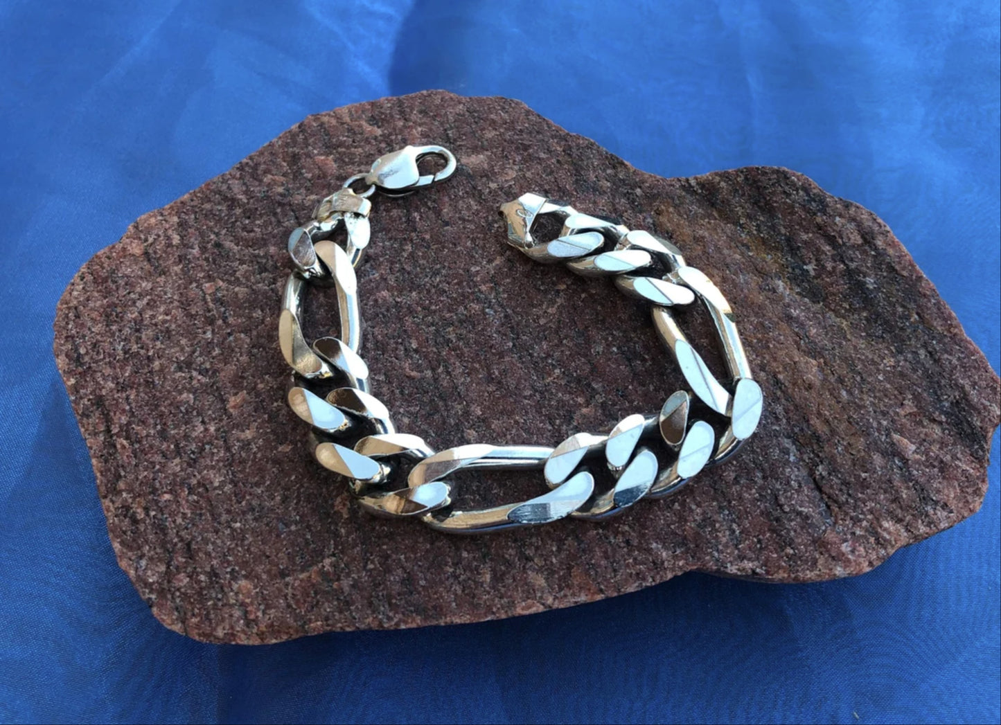 Men's Solid 925 Sterling Silver Heavy Link Bracelet - Handmade Custom Jewelry