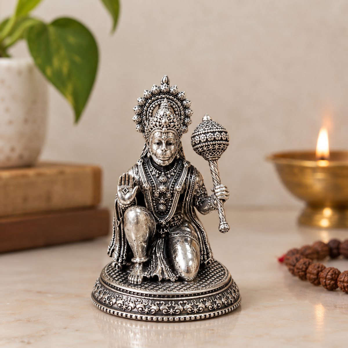 925 Silver Hanuman Statue | Monkey God Figurine