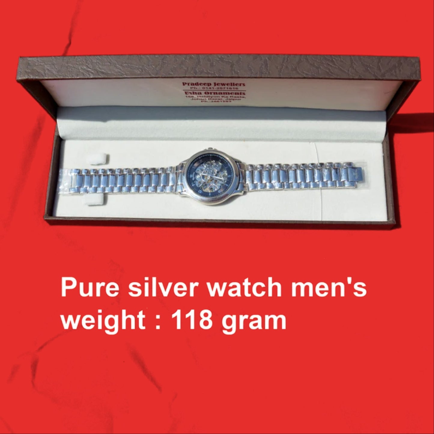 925 Sterling Silver Men's Automatic Watch with Unique Link Bracelet – Stylish Anniversary Gift for Him, Boyfriend Gift