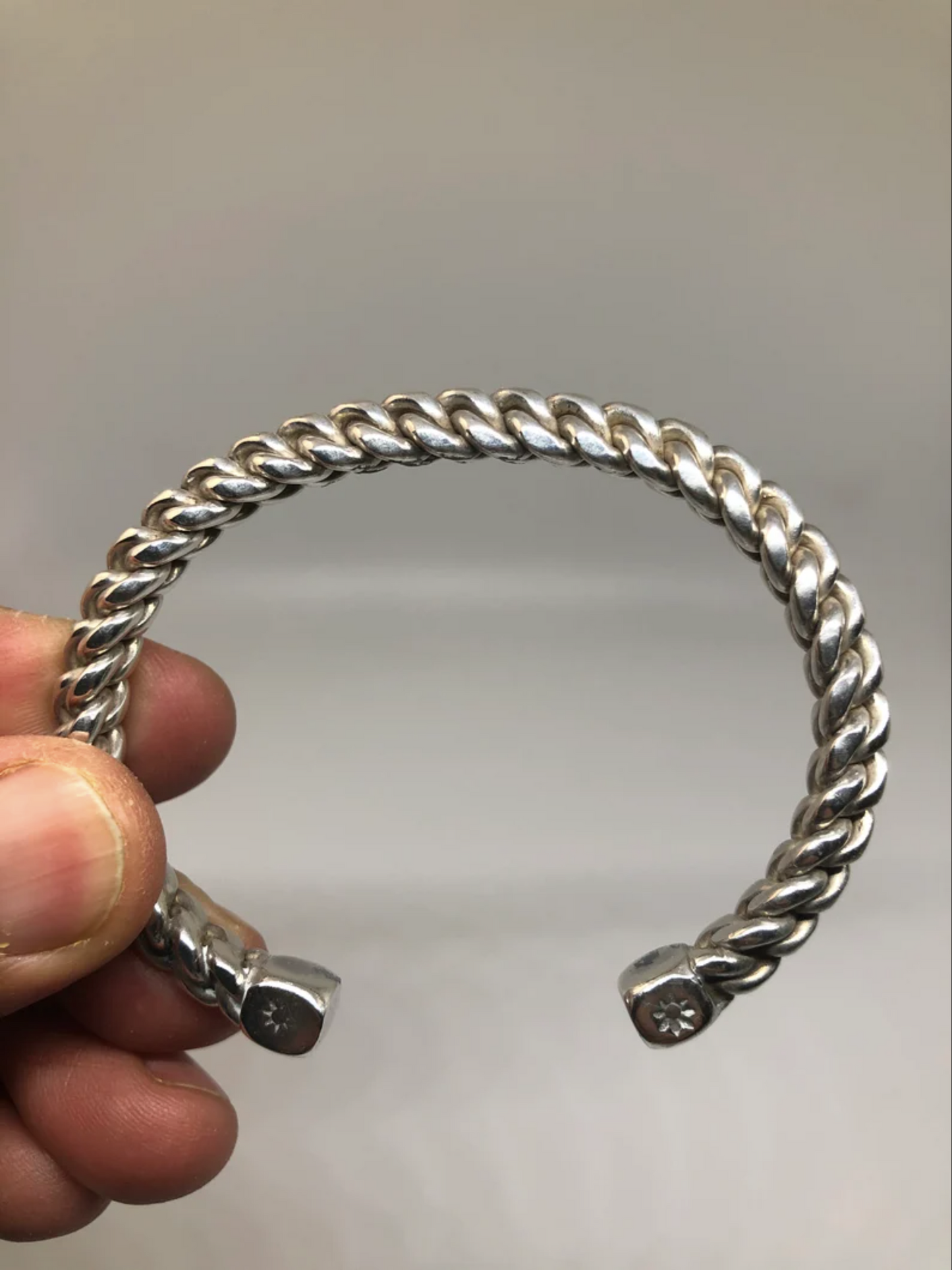 LYONS Bracelet - Heavy Hammered Twisted Sterling Silver Cuff Bracelet