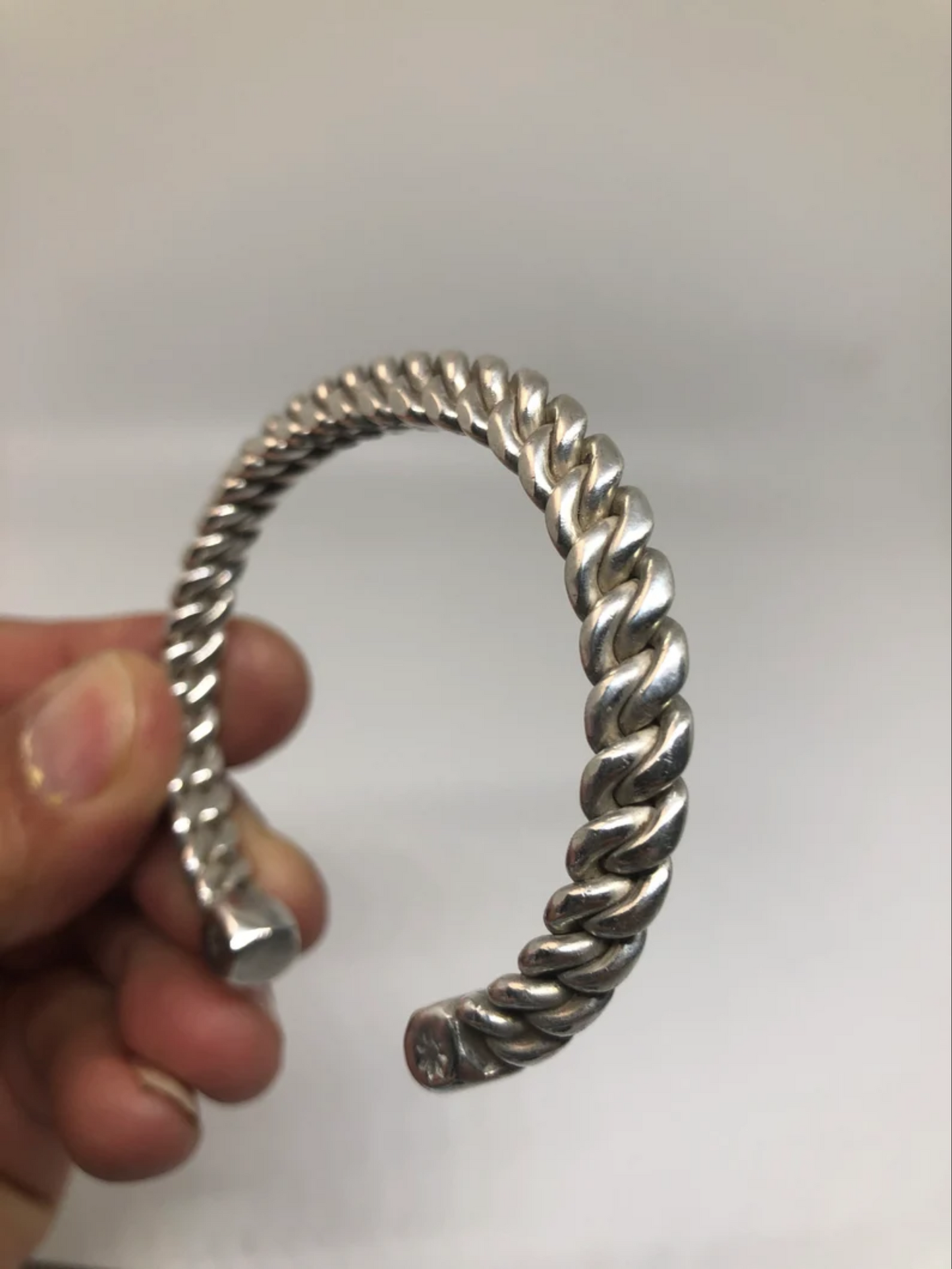 LYONS Bracelet - Heavy Hammered Twisted Sterling Silver Cuff Bracelet