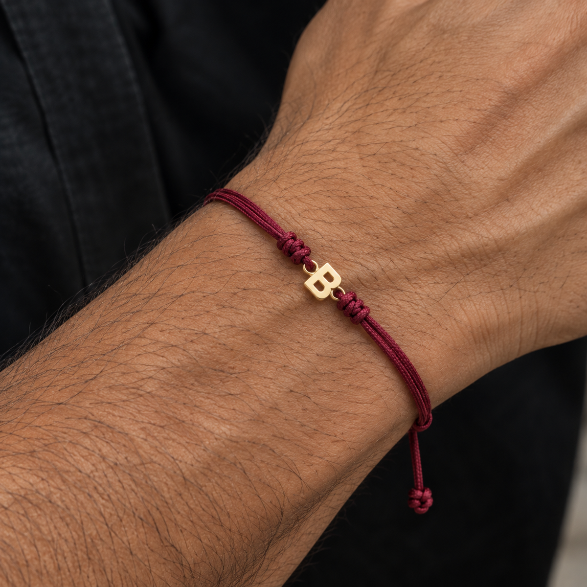 Real 18k Gold Alfabate Initial Bracelet Men's