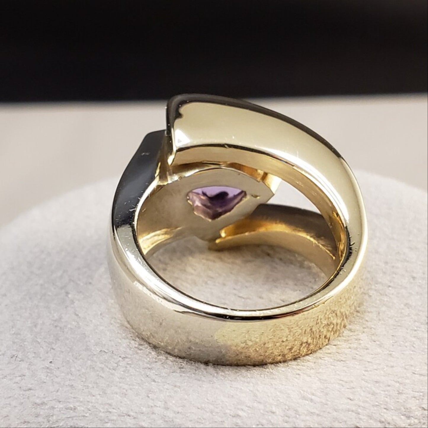 Amethyst Rings, Vintage 14k Amethyst Rings, Custom 14k Two Tone Amethyst Ring 7