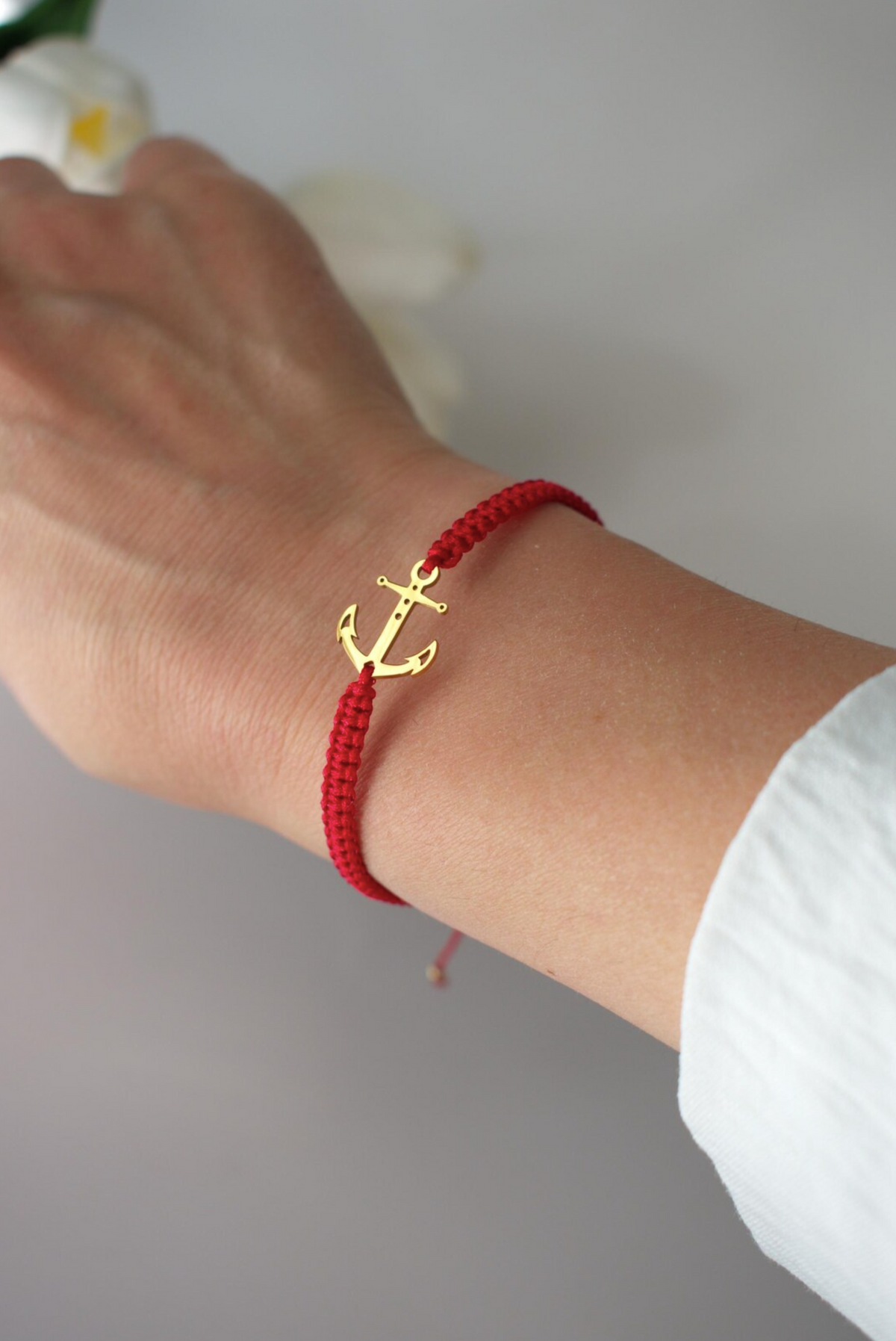 14k Gold Anchor Bracelet- Protection and Good Luck - Nautical Minimal Bracelet