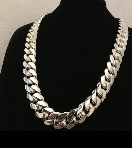 Men's pure solid silver 925 hand made cuban link