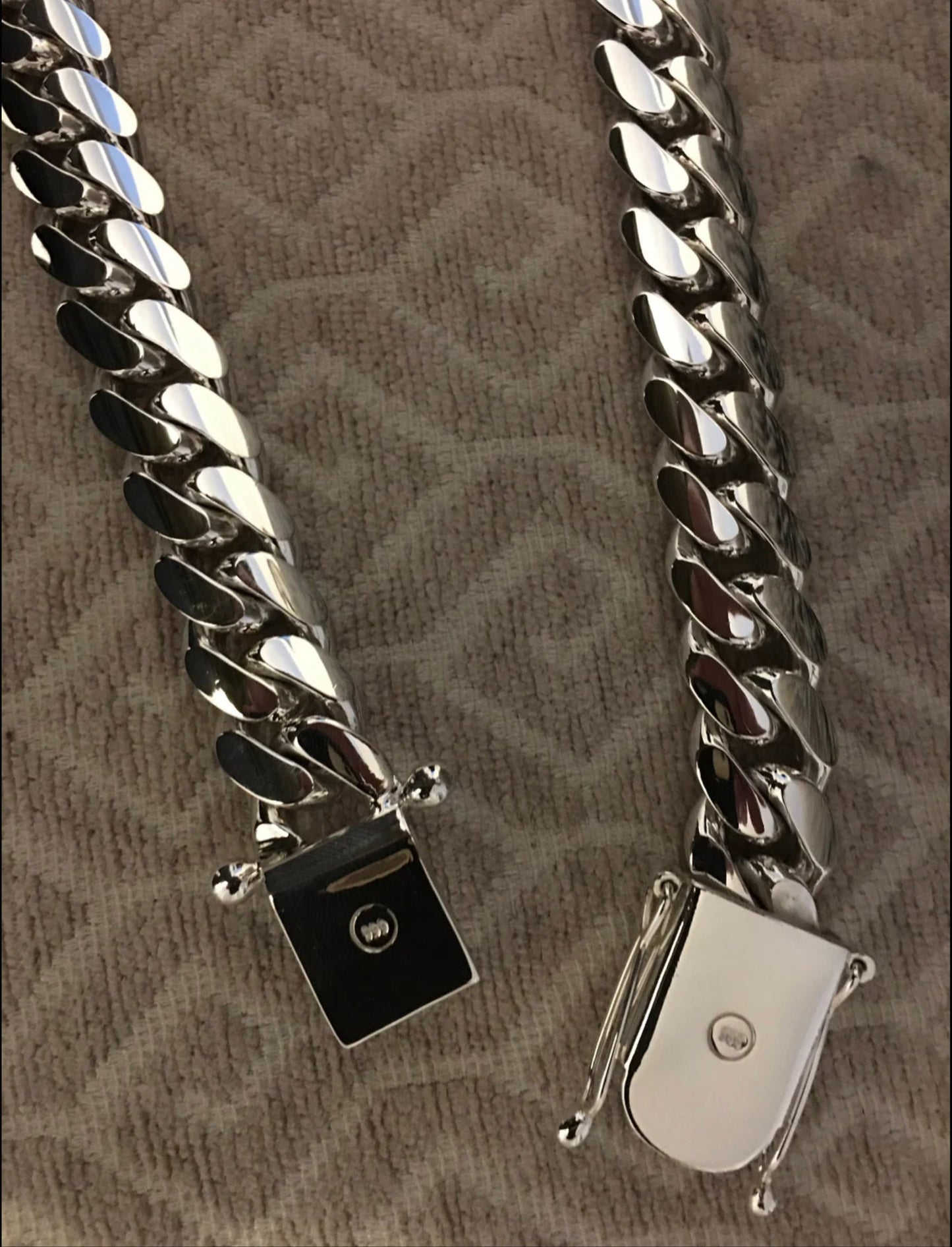 Men's pure solid silver 925 hand made cuban link