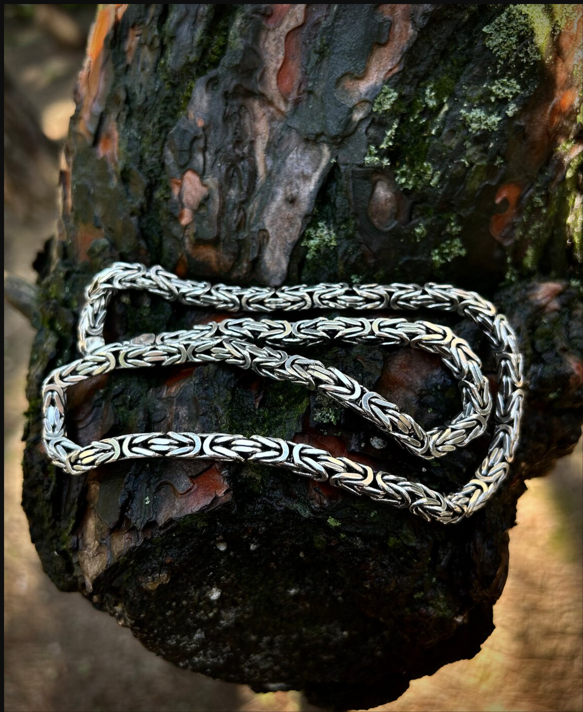 Byzantine Chain Necklace Men's - Real 999 Solid Silver - Heavy King Chain