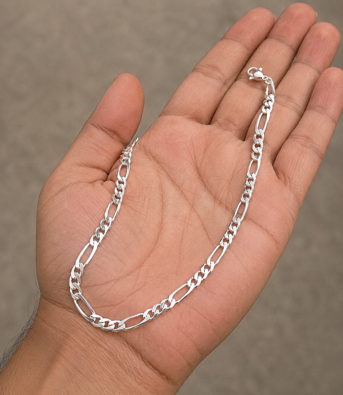 Figaro Link Chain Men 925 Silver