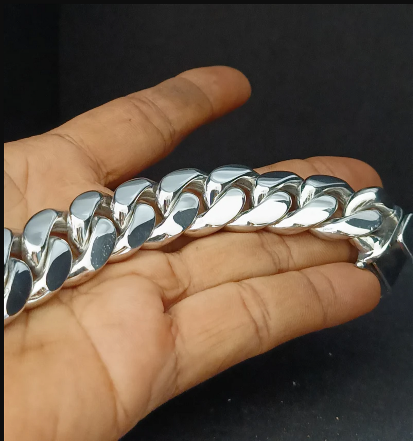 Heavy Cuban Link 925 Sterling Silver Bracelet