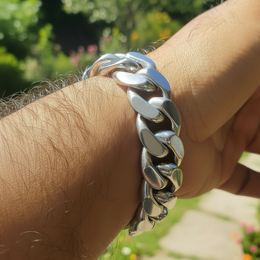 Hevay cuban Link 925 Silver Bracelet