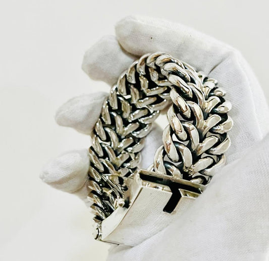 Biker's Heavy Bracelet 925 Silver Men CCUB5
