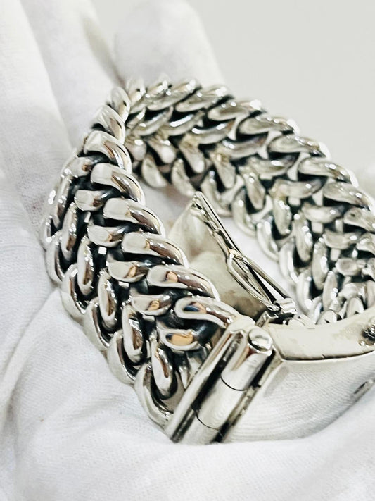 Heavy men's silver bracelet, Sterling silver jewelry, Ramses Bracelet