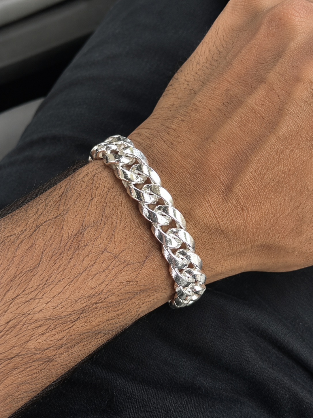 925 Solid Sterling Silver Curb Link Chain Bracelet
