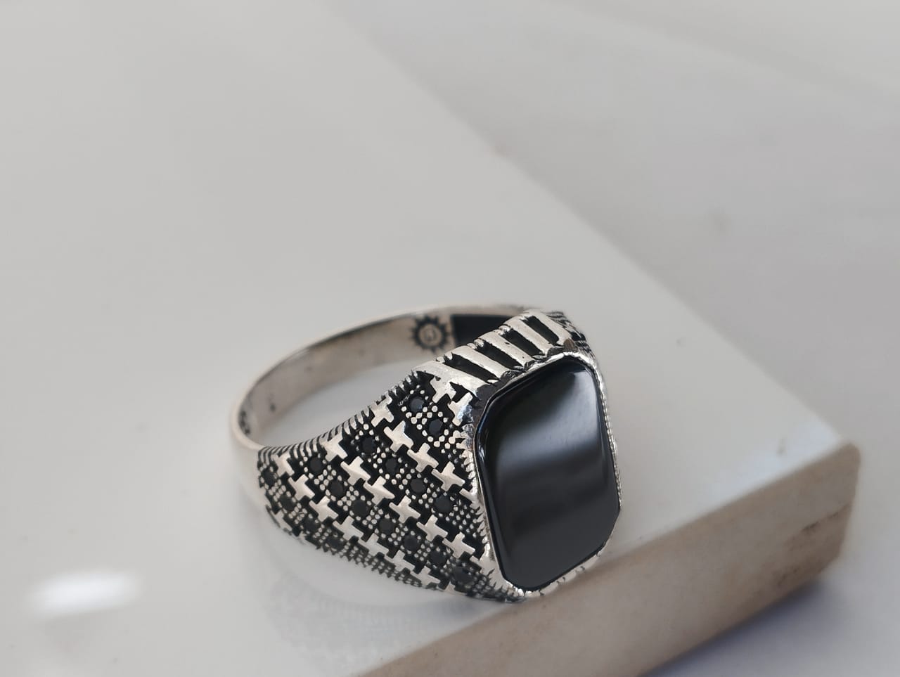 Mens Black Onyx Ring