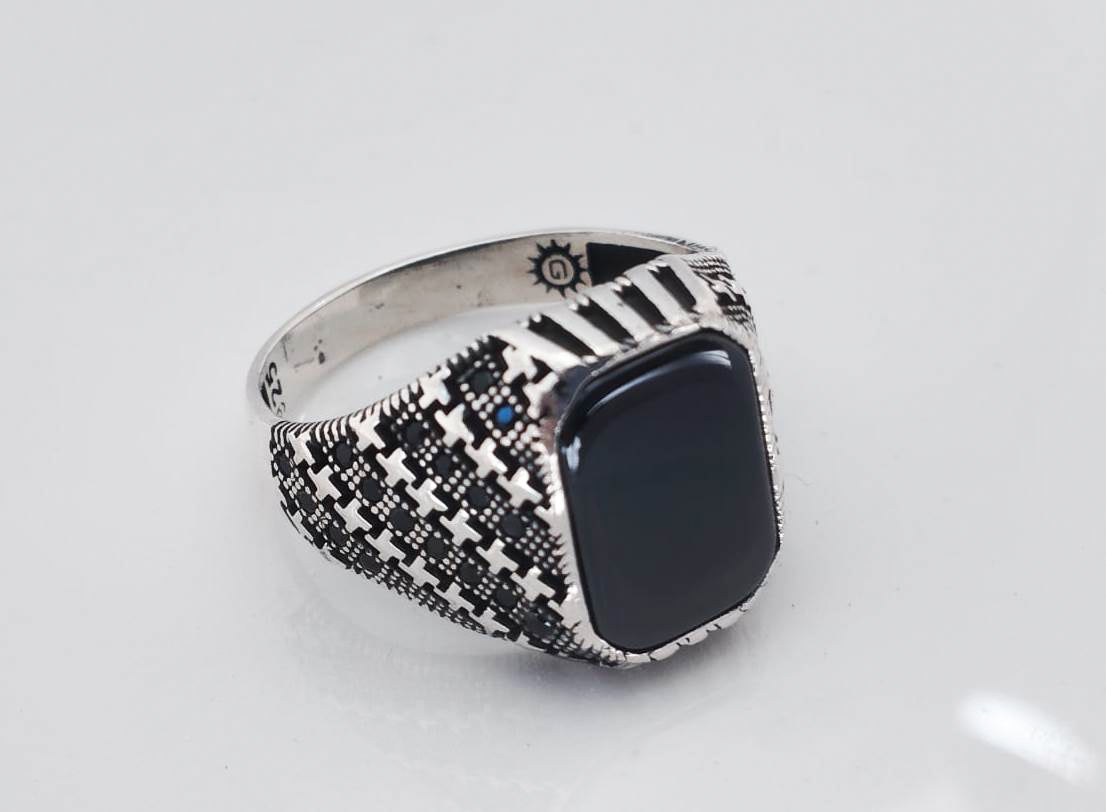 Mens Black Onyx Ring