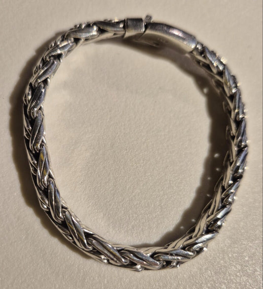 Double Rope Weave, Mens Borobudur Bracelet | 925 Solid Sterling Silver