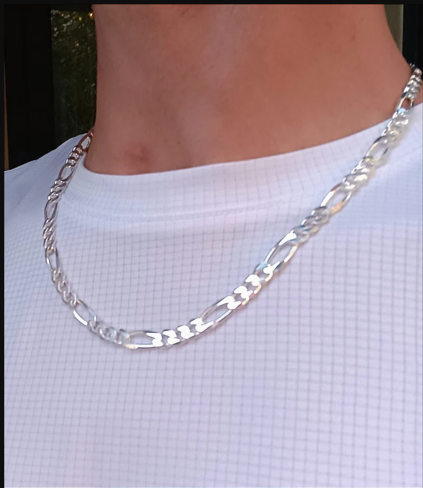 Figaro Link Chain Men 925 Silver