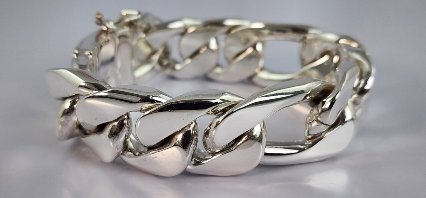 Men's King Size Heavy Thick Curb Link Bracelet 20mm