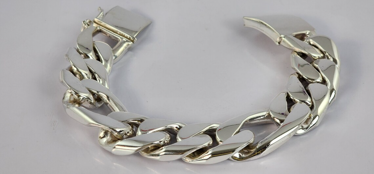 Men's King Size Heavy Thick Curb Link Bracelet 20mm