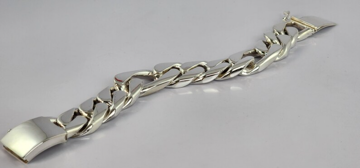 Men's King Size Heavy Thick Curb Link Bracelet 20mm