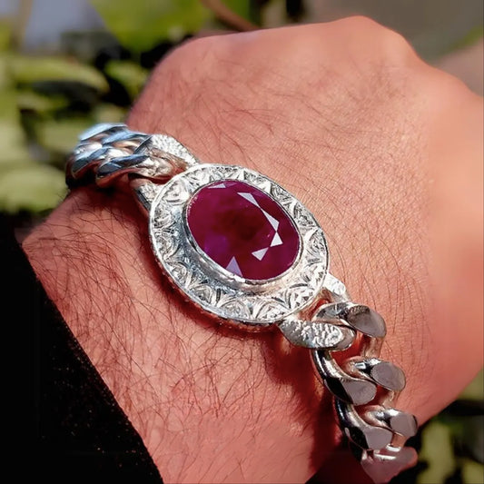 Rubinarmband für Herren