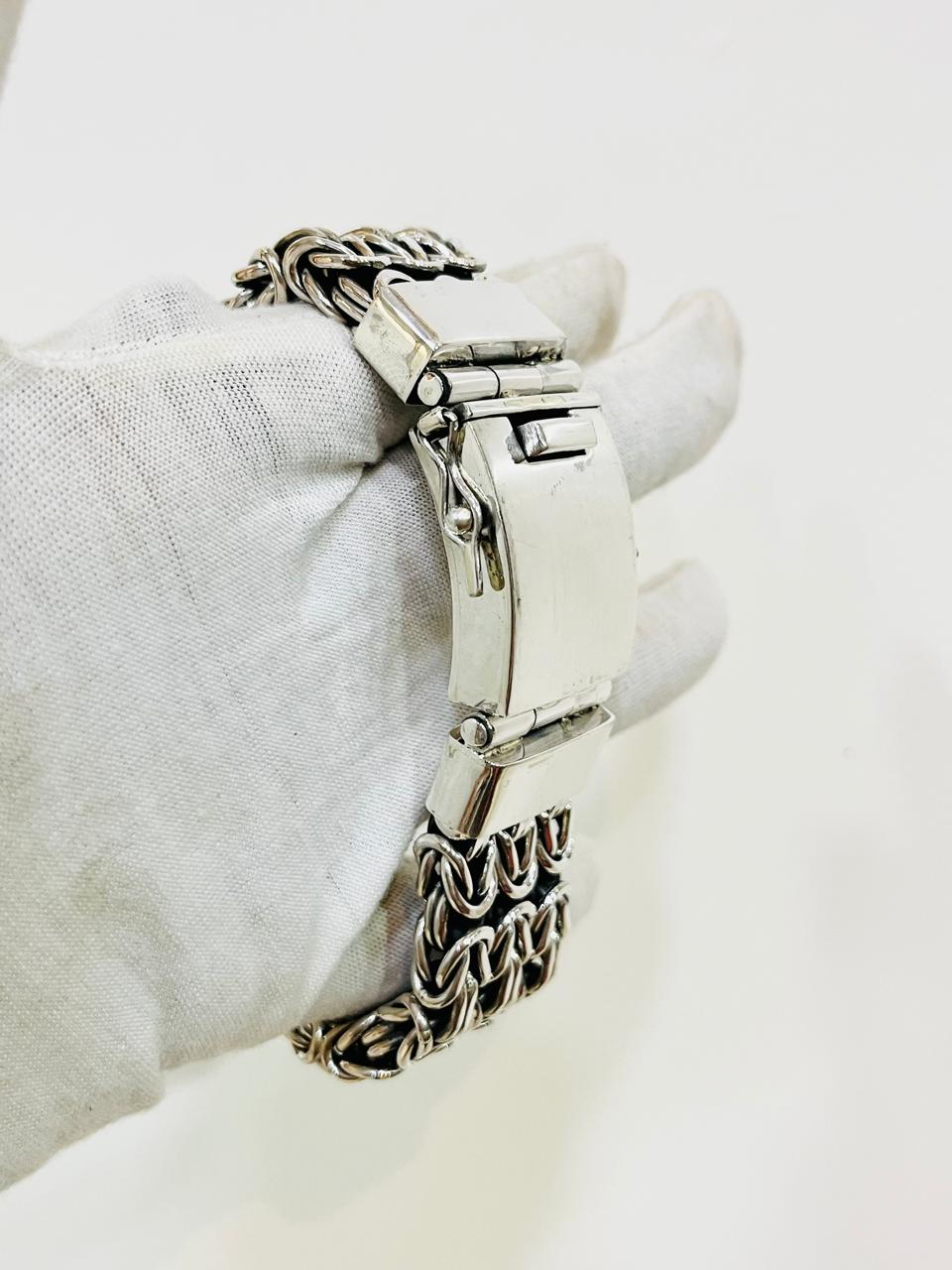 925 Silver Wide Bracelet - 25mm Wide, Heavyweight Men's Jewelry