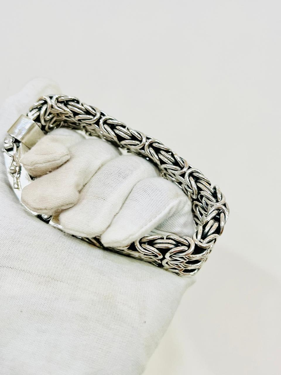 925 Silver Wide Bracelet - 25mm Wide, Heavyweight Men's Jewelry