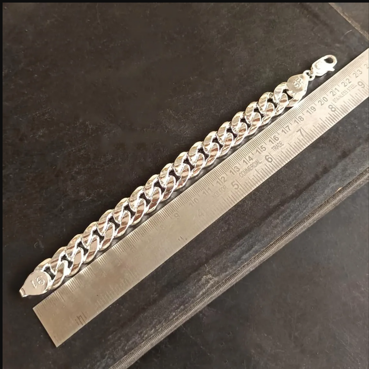 925 Solid Sterling Silver Curb Link Chain Bracelet