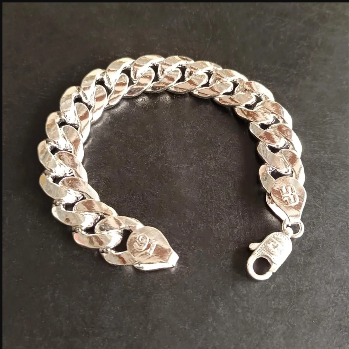 925 Solid Sterling Silver Curb Link Chain Bracelet