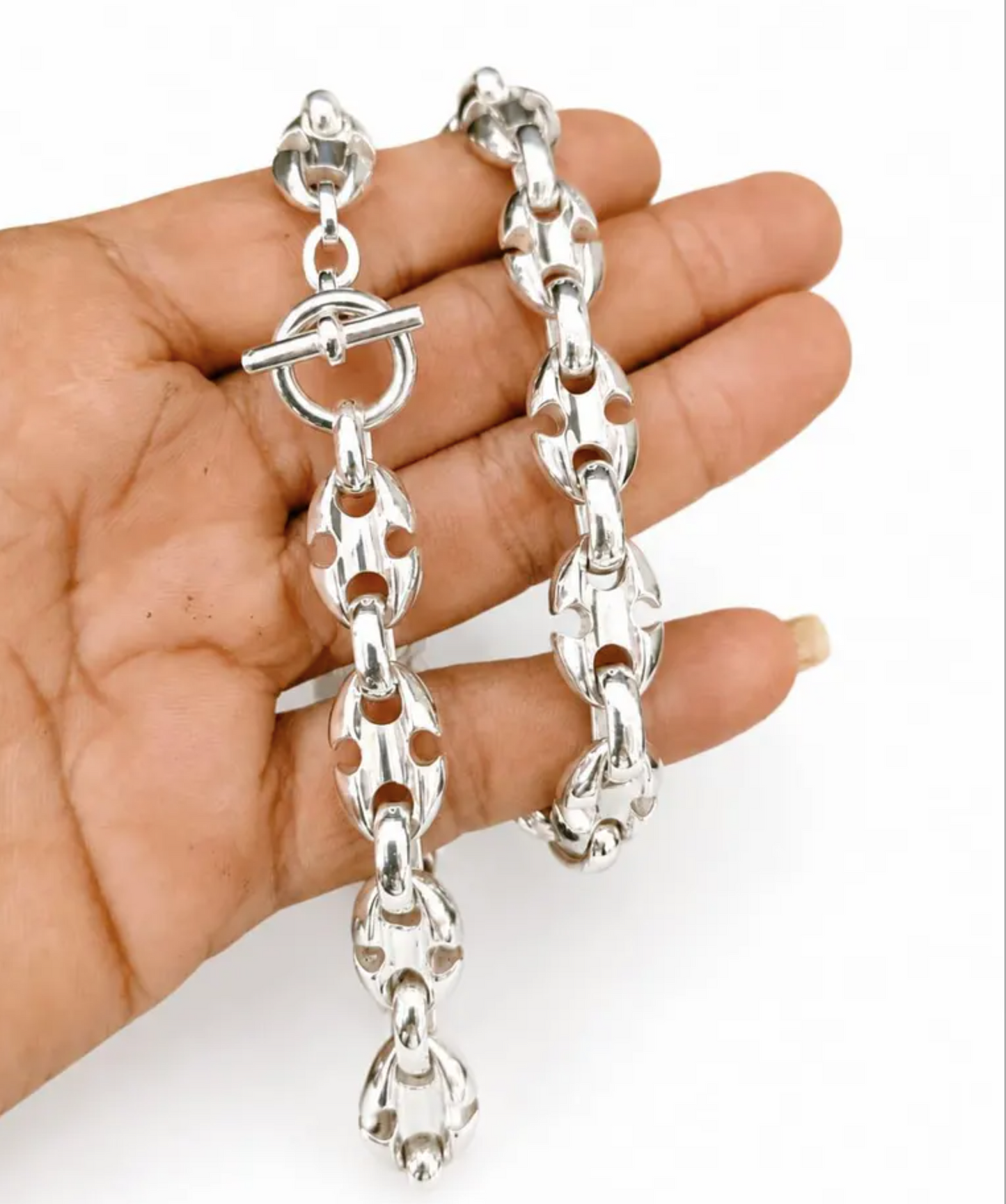 Heavy 925 Sterling Silver Anchor Chain Men's