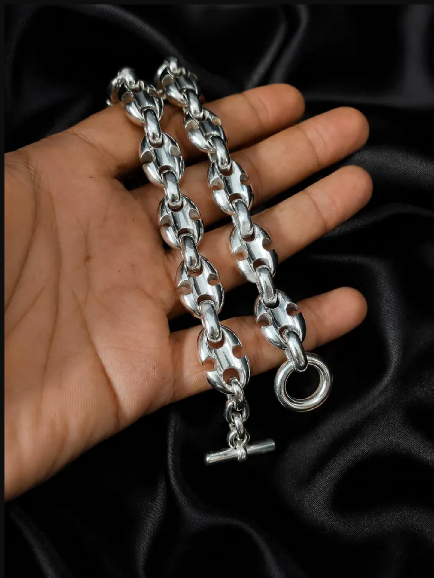 Heavy 925 Sterling Silver Anchor Chain Men's