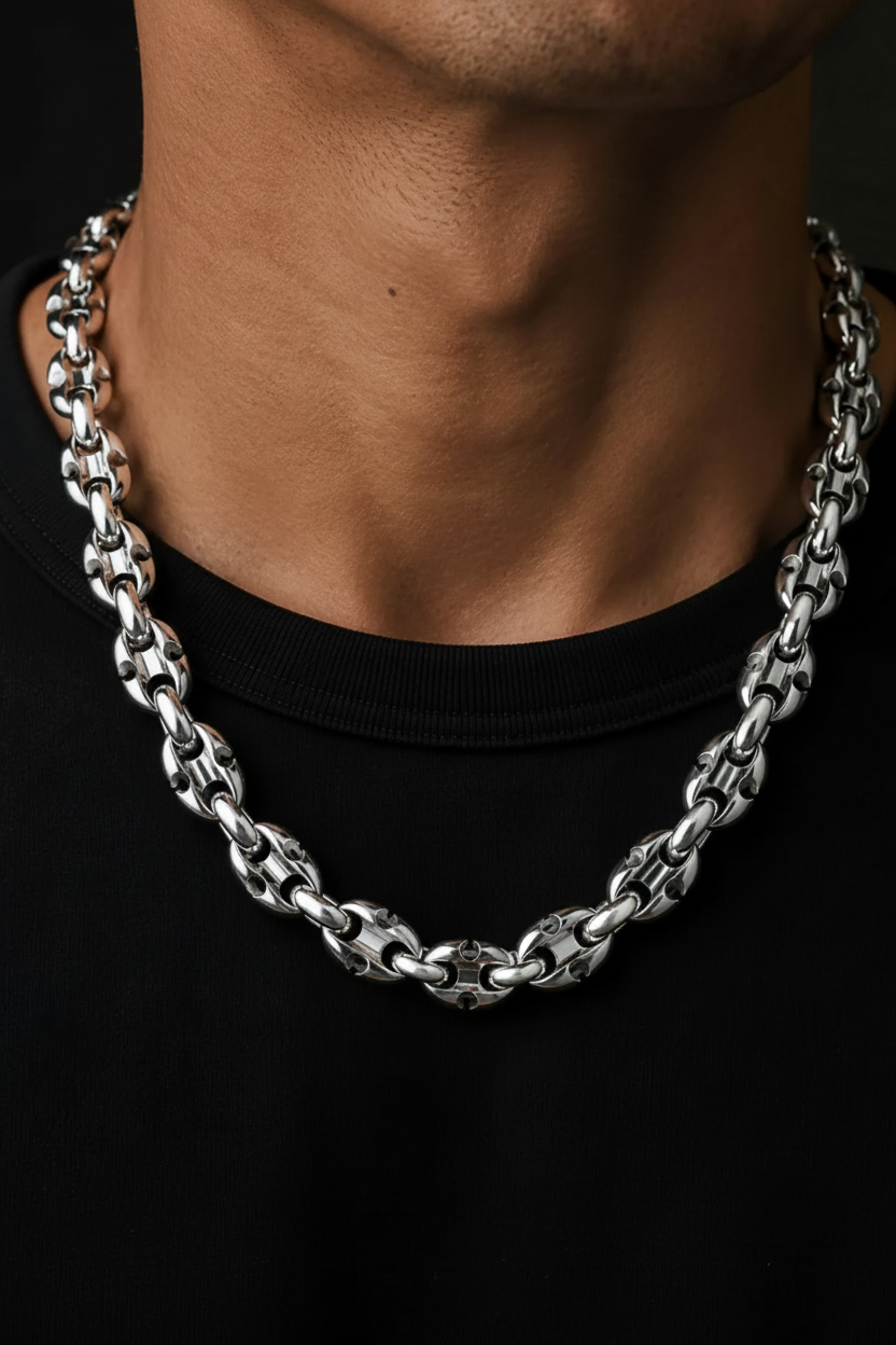 Heavy 925 Sterling Silver Anchor Chain Men's
