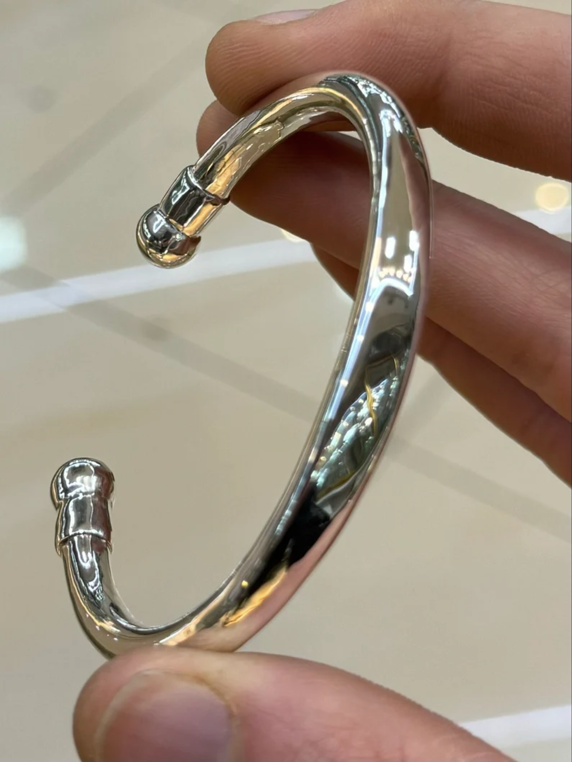 Daryl Locke Men's Solid Sterling Silver 925 Open Bangle Torque Bracelet - Matte Finish