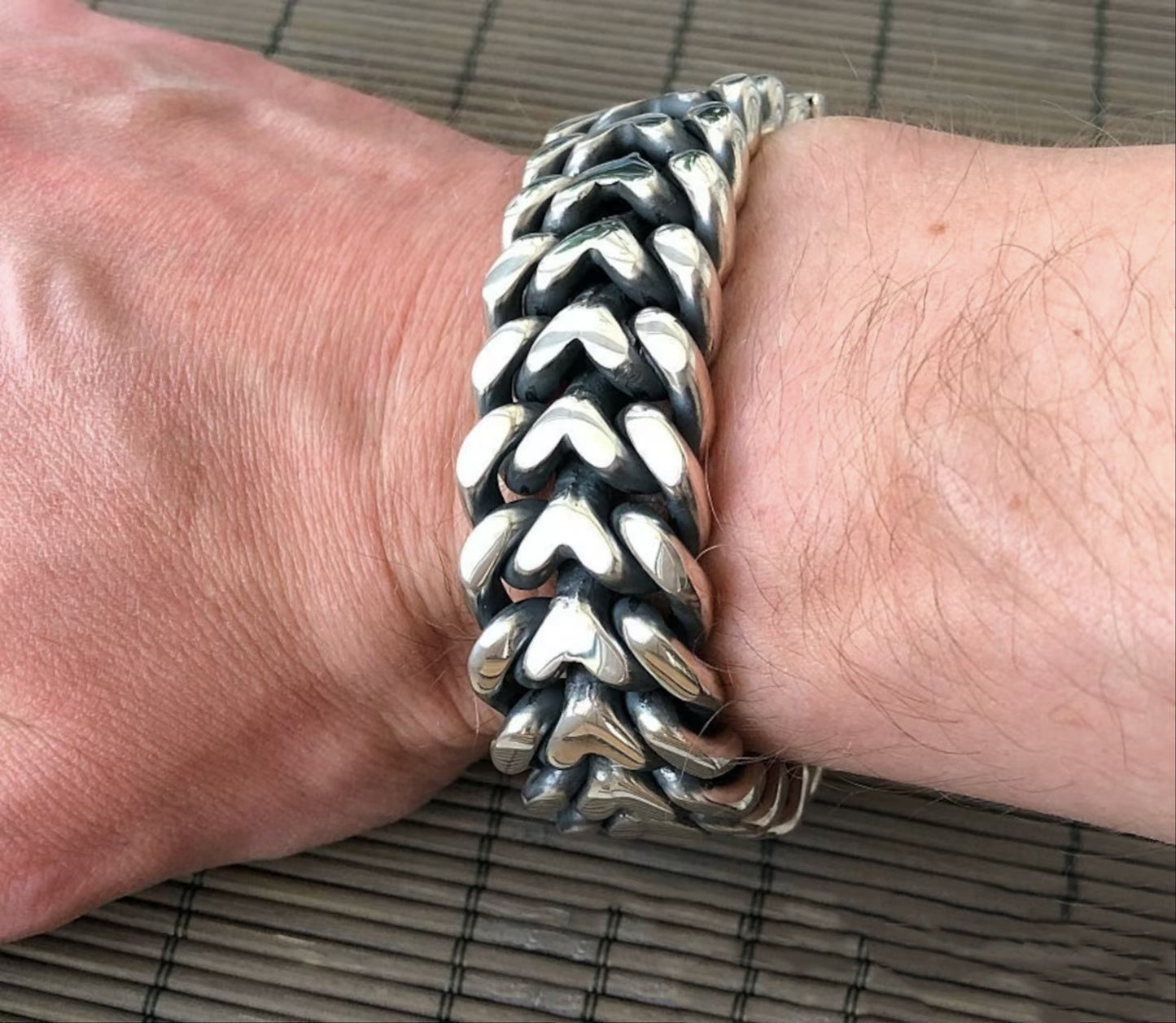 Mexican Garibaldi Link Bracelet , Unique & Heavy Design