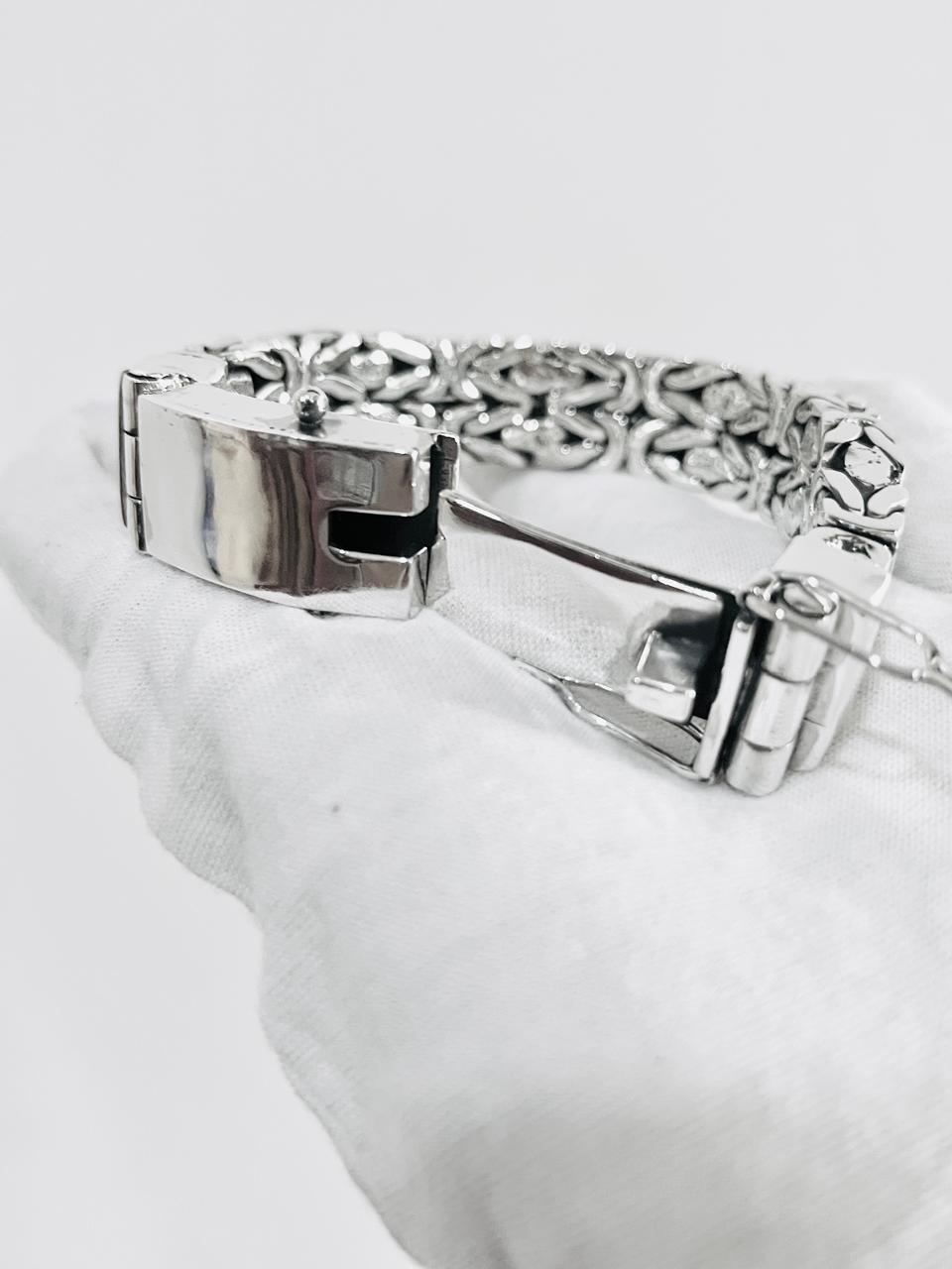 8" 185g Mens Womens Miami Byzantine Chain Link Solid Sterling Silver 925 Bracelet