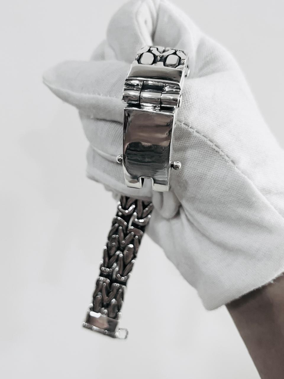 Heavy men's silver bracelet, Sterling silver jewelry, Double Bismarck bracelet