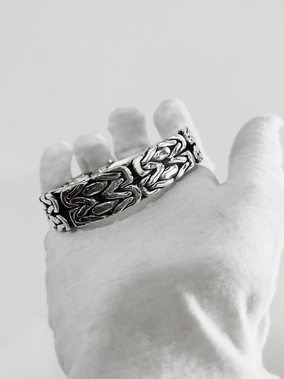 8" 185g Mens Womens Miami Byzantine Chain Link Solid Sterling Silver 925 Bracelet