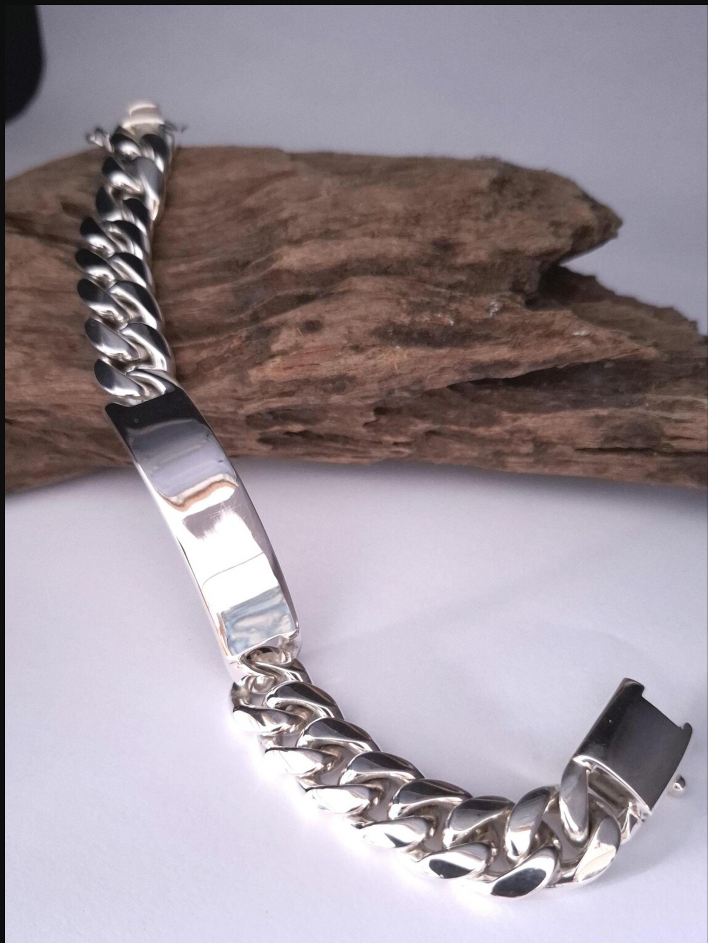 ID Curb Link 925 Sterling Silver Bracelet