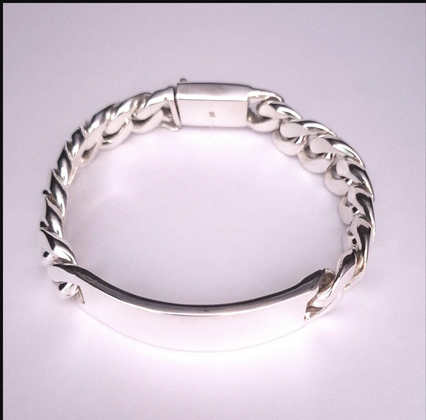 ID Curb Link 925 Sterling Silver Bracelet