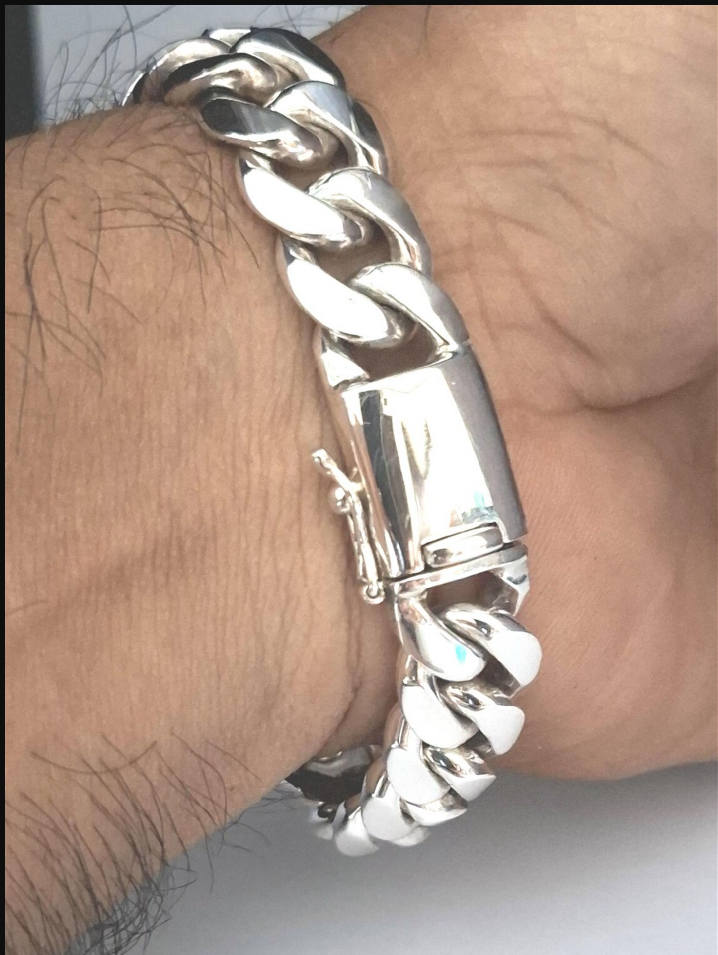ID Curb Link 925 Sterling Silver Bracelet