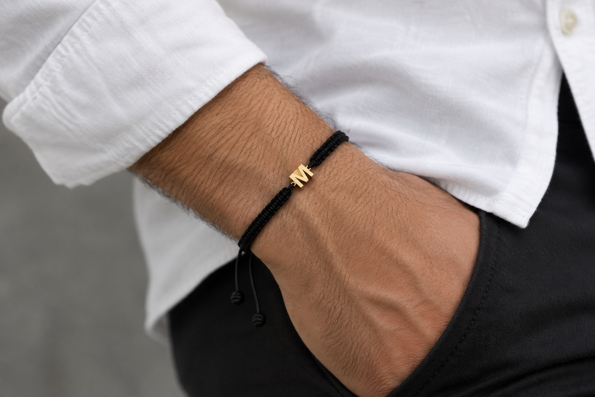 Real 18k Gold Initial Custom Bracelet