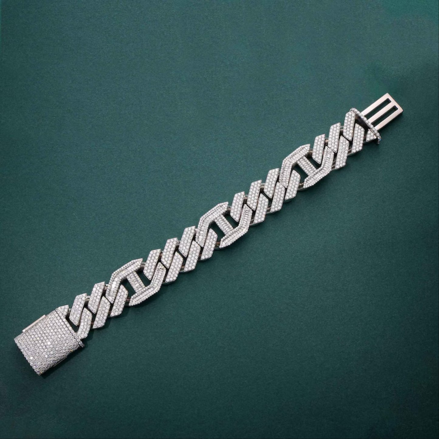 14mm Miami Cuban Link Bracelet- Ice Out Hip Hop Bracelet