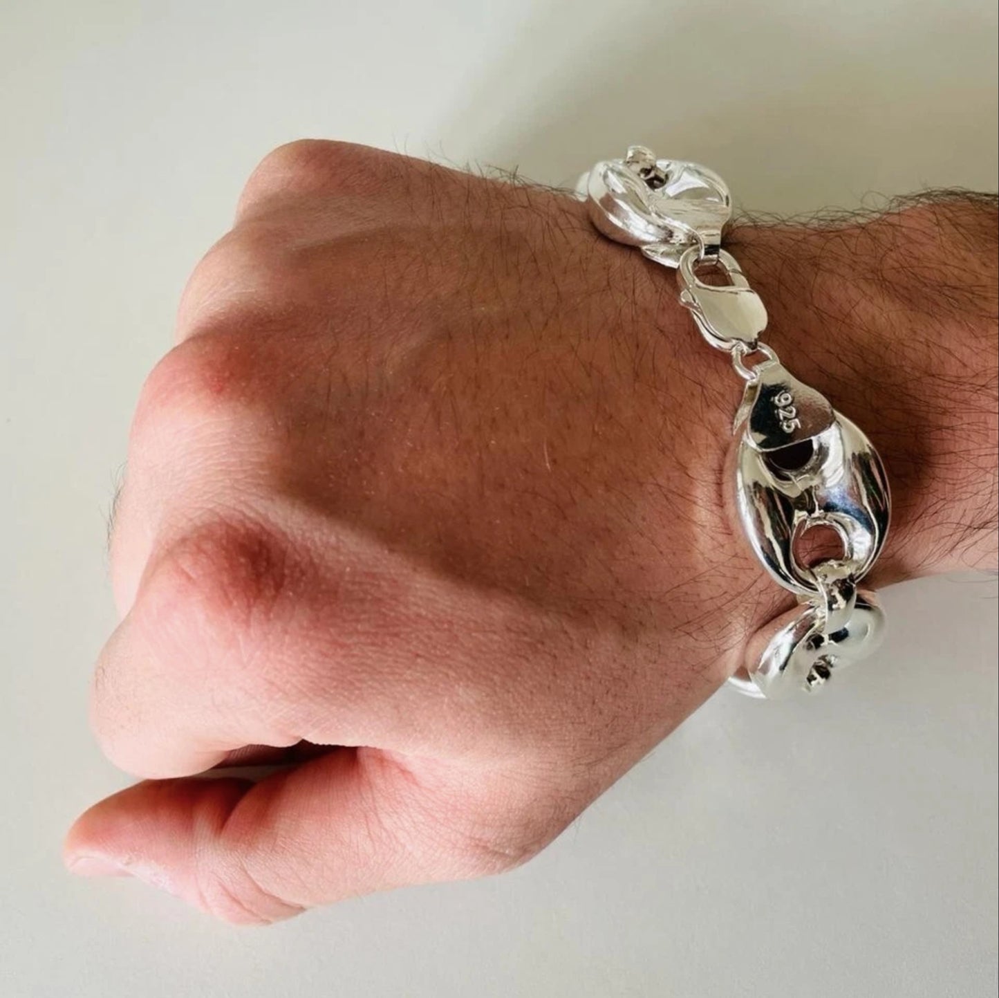 Minimalist 925 Sterling Silver Cuff Bracelet Men
