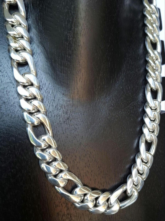 Chunky 925 Solid Silver Curb Link Chain 17mm