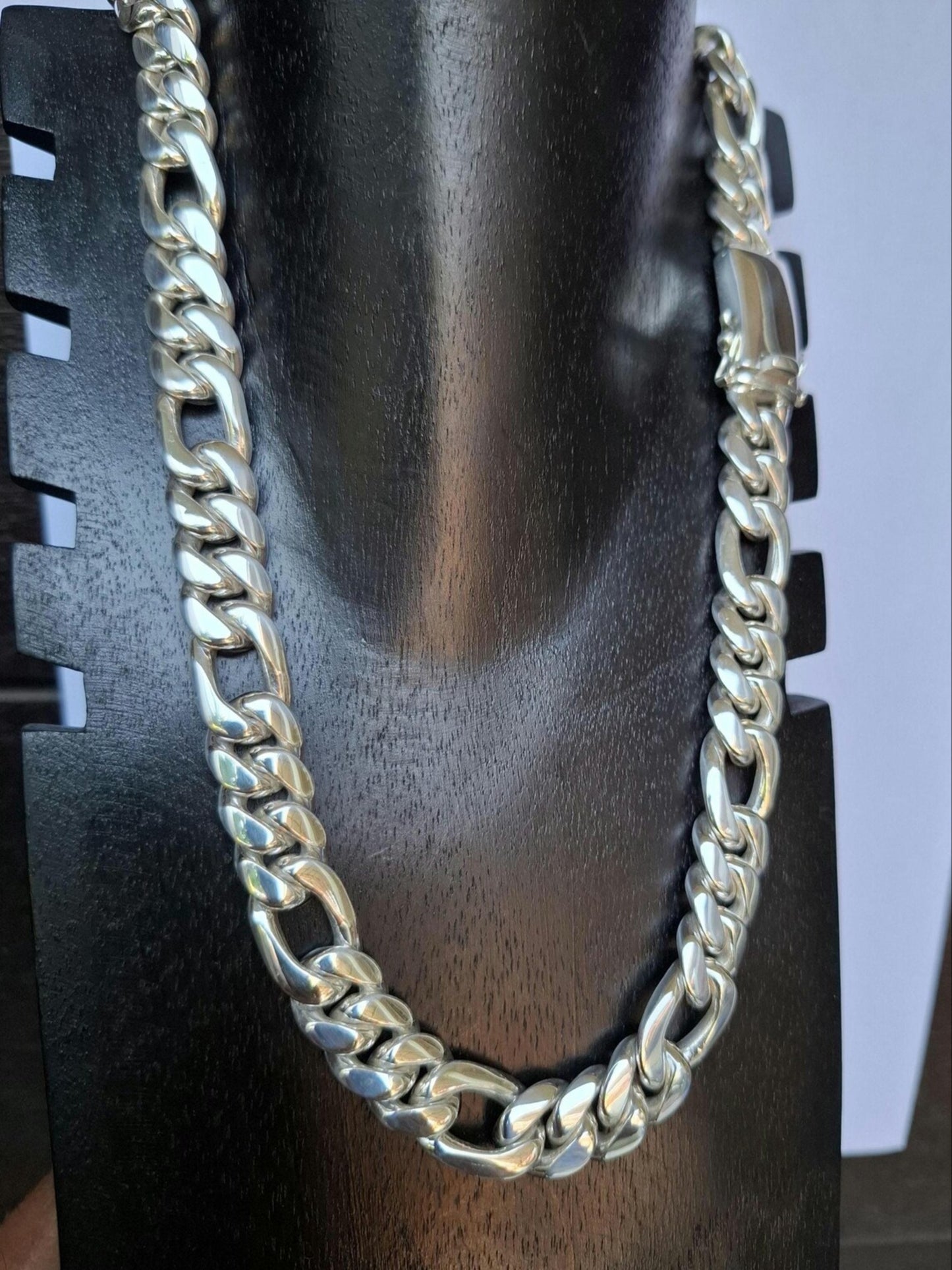 Chunky 925 Solid Silver Curb Link Chain 17mm
